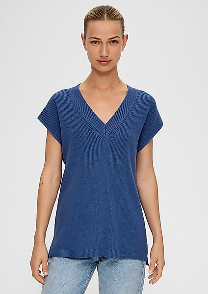 s.Oliver Kurzarmpullover Strickpullunder Pullunder aus Baumwollmix günstig online kaufen