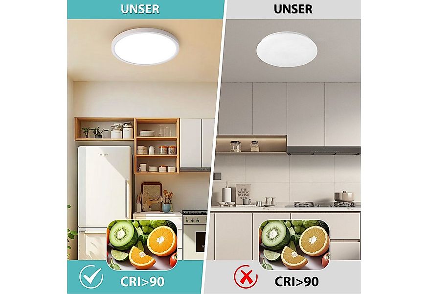 JDONG LED Deckenleuchte Flach Rund Ø23CM/30CM/40CM/50CM/60CM Deckenlampe, R günstig online kaufen