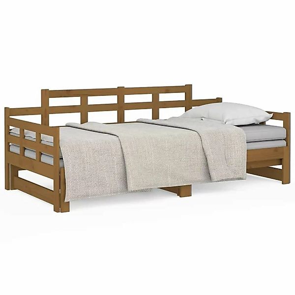 vidaXL Tagesbett Ausziehbar Honigbraun Massivholz Kiefer 2x(90x200) cm12798 günstig online kaufen