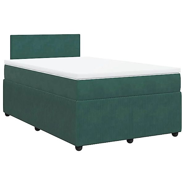 vidaXL Boxspringbett mit Matratze Dunkelgrün 120x200 cm Samt 3287707 günstig online kaufen