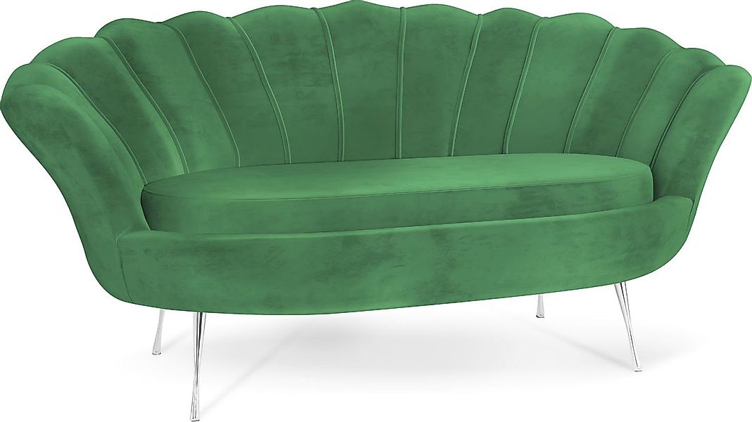 WFL GROUP Sofa Muschel, Samt 2-Sitzer günstig online kaufen