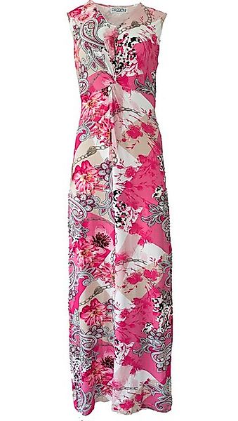 Passioni Maxikleid Maxi Print Kleid mit Bindegürtel und V-Ausschnitt mit ab günstig online kaufen