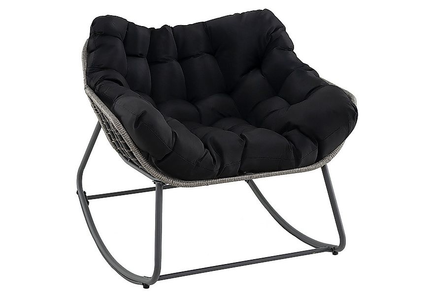 COSTWAY Schaukelstuhl (1 St), Rattanstuhl mit dickem & abnehmbarem Kissen, günstig online kaufen