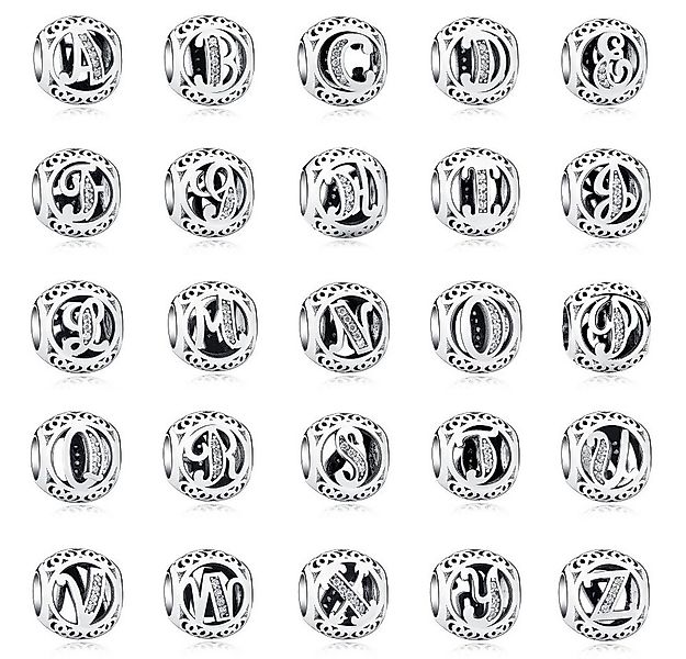 PANDACHARMS Charm Buchstabe Alphabet A-Z Kugel Buchstabe für Charm Armband, günstig online kaufen