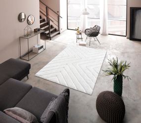 my home Hochflor-Teppich "Fiori" rechteckig 43 mm Höhe mit handgearbeitetem günstig online kaufen