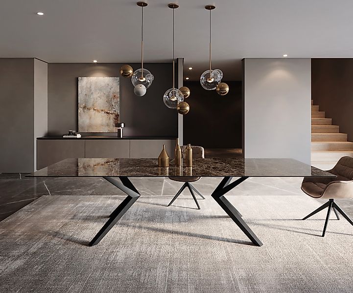 Esstisch Edge 300x100 Keramik Emperador Extra Lucidato Dunkelbraun Zenthara günstig online kaufen