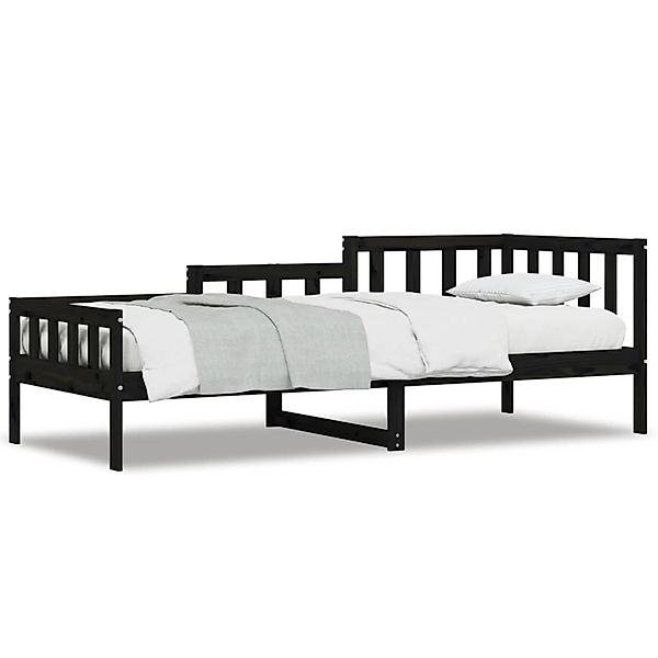 vidaXL Bett, Tagesbett Schwarz 90x190 cm Massivholz Kiefer günstig online kaufen