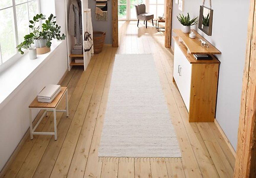 my home Teppich »Paul«, rechteckig, 5 mm Höhe, Wendeteppich, Uni, handgeweb günstig online kaufen
