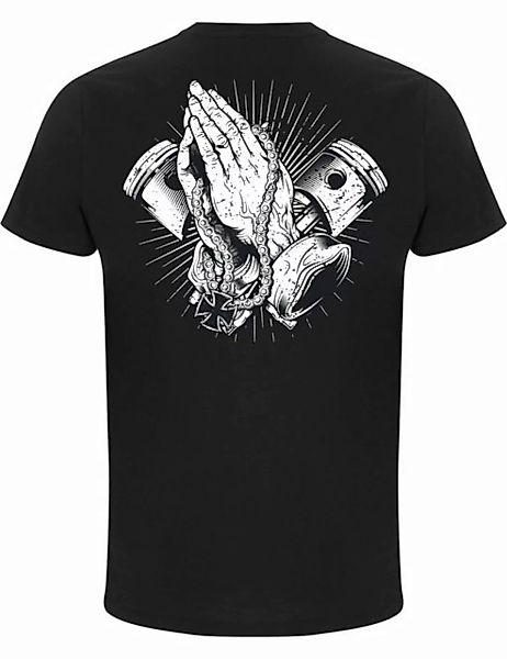Baddery Print-Shirt Biker Shirt: Biker Pray - Motorrad T-Shirt, hochwertige günstig online kaufen