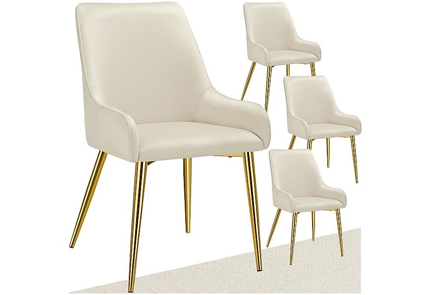 tectake Esszimmerstuhl Polsterstuhl Avane, Samtoptik, Belastbarkeit 120 kg günstig online kaufen