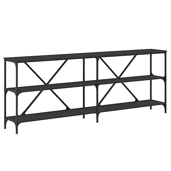 vidaXL Konsolentisch Schwarz 200x30x75 cm Holzwerkstoff und Eisen 832858 günstig online kaufen