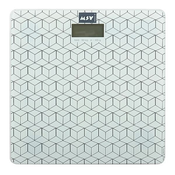 MSV Personenwaagen Mosaik LCD-Display Weiß-Grau günstig online kaufen