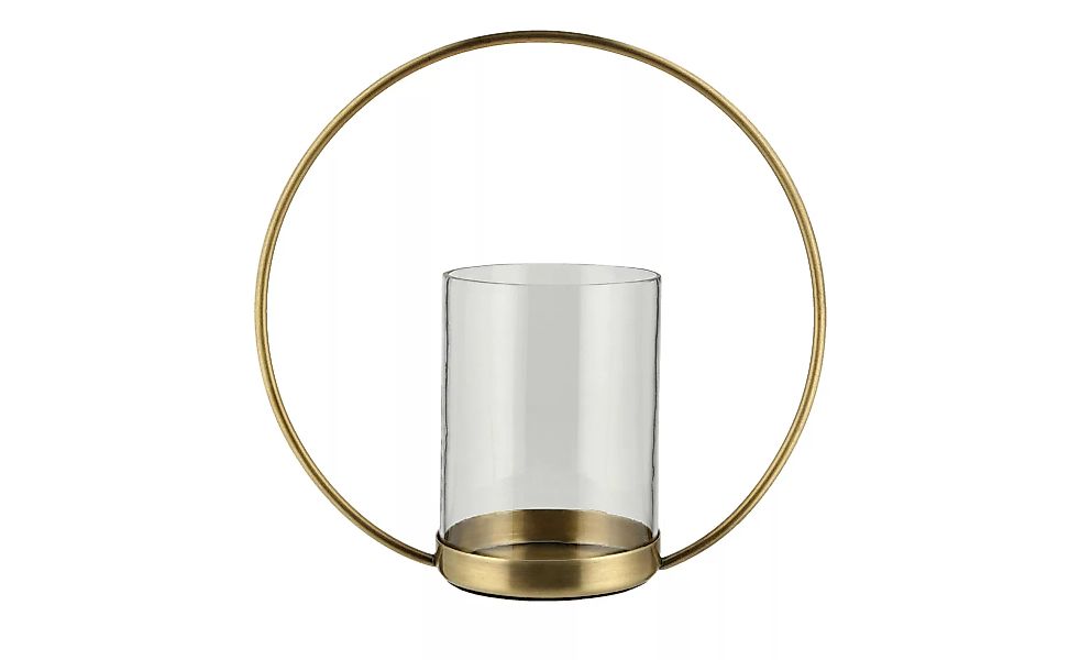 Windlicht - gold - Stahl, Glas - 23,5 cm - Sconto günstig online kaufen