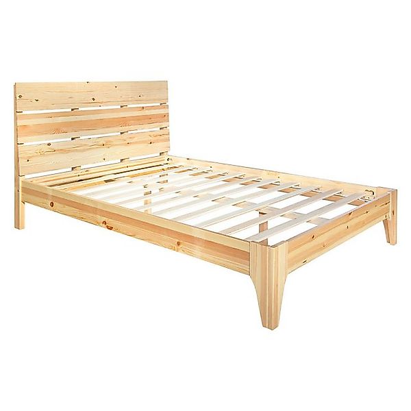 Homestyle4u Holzbett 140x200 in Braun 1848 günstig online kaufen