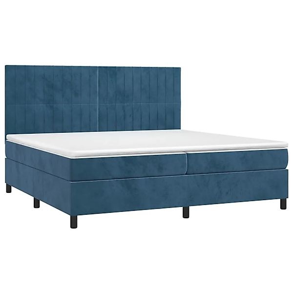vidaXL Boxspringbett mit Matratze & LED Dunkelblau 200x200 cm Samt 3136267 günstig online kaufen