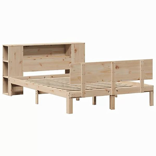 vidaXL Bett Massivholzbett mit Regal ohne Matratze 135x190 cm Kiefer günstig online kaufen