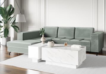 Compleo Couchtisch (2.set) Rechteckiger Couchtisch, Marmor günstig online kaufen