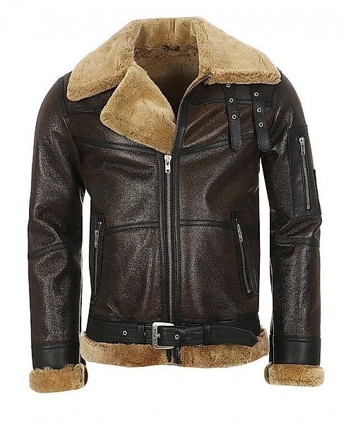 Hollert Bomberjacke B16 Herren Lammfelljacke Echtleder Merino Schaffell Fli günstig online kaufen
