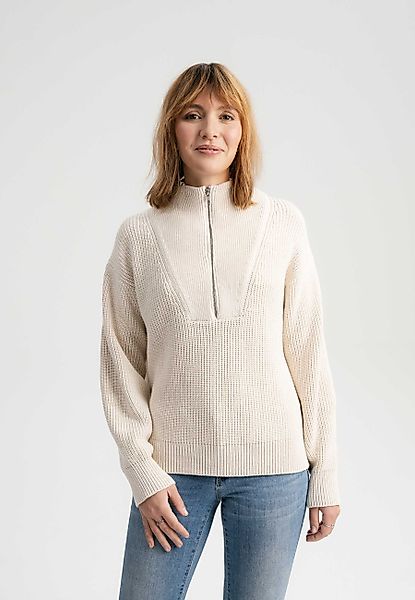 MELA Strickpullover Damen Rippstrick Troyer KIMAYA günstig online kaufen