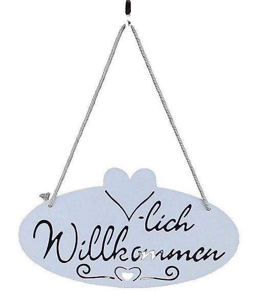 Deko-Impression Hängedekoration Dekoratives Eisenschild Herzlich Willkommen günstig online kaufen