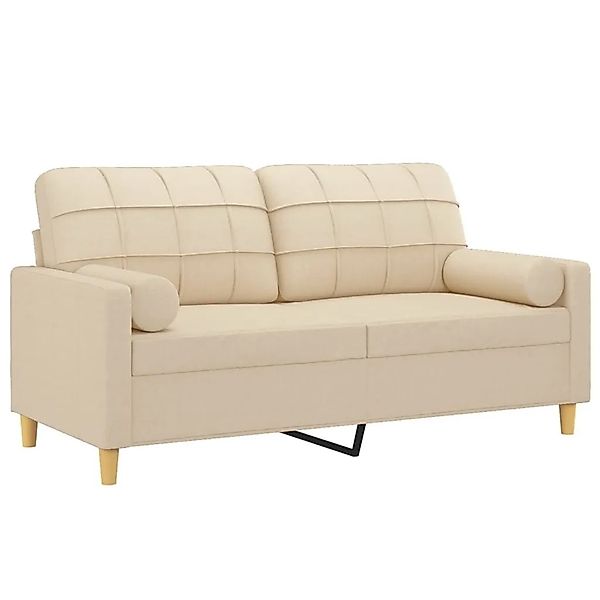 vidaXL 2-Sitzer-Sofa mit Zierkissen Creme 140 cm Stoff 3200784 günstig online kaufen