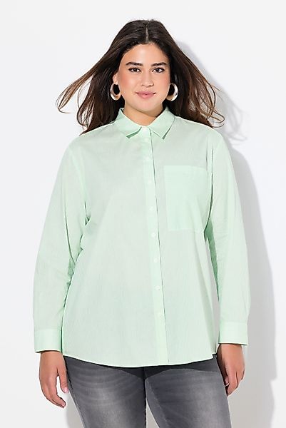 Ulla Popken Hemdbluse Bluse Streifen A-Linie günstig online kaufen