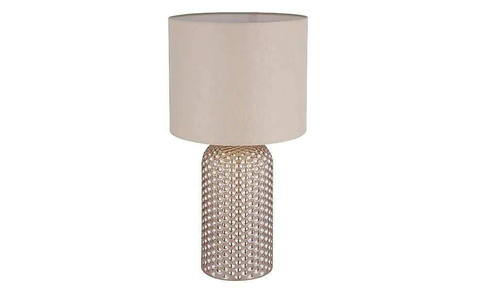 Tischlampe Sofia, cremefarben, Höhe 50 cm, Stoff/Glas günstig online kaufen