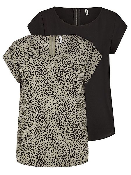 ONLY T-Shirt Damen Top ONLVIC Regular Fit (Vorteilspack, 2-tlg) Basic Kurza günstig online kaufen