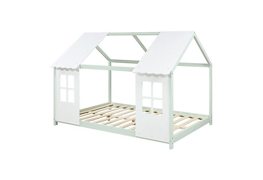 en.casa Kinderbett, »Tostedt« Halboffenes Design 120x200cm Mintgrün/Weiß günstig online kaufen