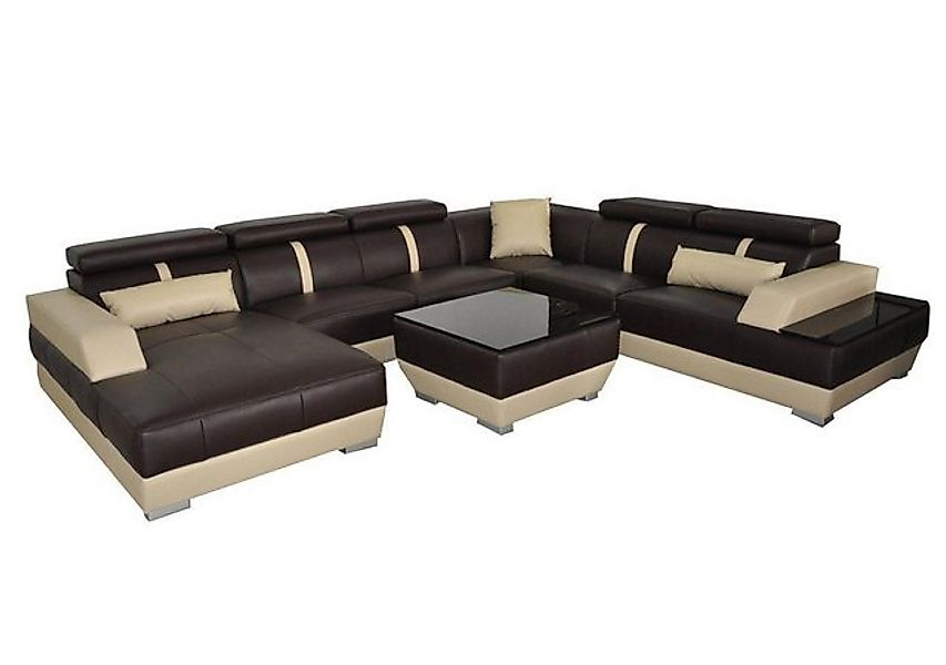 JVmoebel Ecksofa Ledersofa Wohnlandschaft Eck Design Modern Sofa U-Form, Ma günstig online kaufen