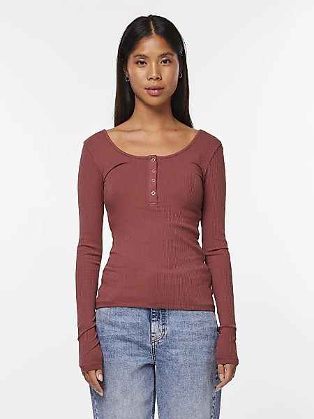 pieces Langarmshirt "PCKITTE LS TOP NOOS BC" Baumwollmischung, slim fit günstig online kaufen