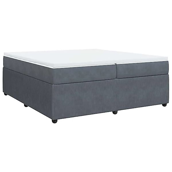 vidaXL Boxspringbett mit Matratze Dunkelgrau 200x200 cm Samt 3285663 günstig online kaufen
