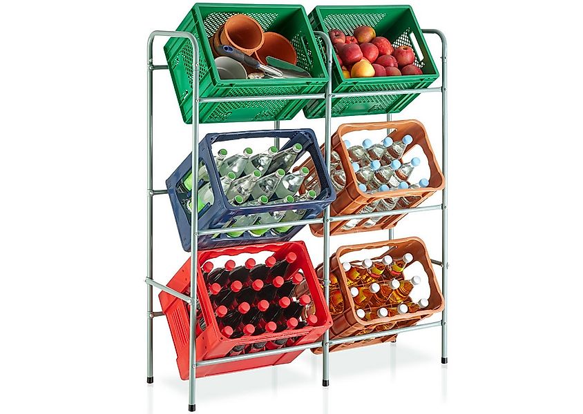 tectake Küchenregal Getränkekistenregal, Set 1-tlg., aus Stahl günstig online kaufen