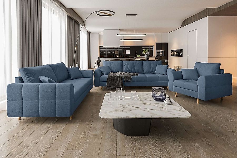 99rooms Polstergarnitur Bello, (Couchgarnitur, Set (3-tlg), bestehend aus 3 günstig online kaufen