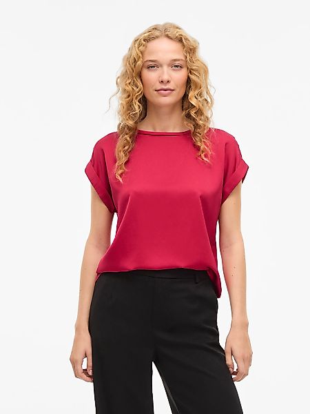Vila Kurzarmshirt "VIELLETTE S/S SATIN TOP - NOOS" günstig online kaufen