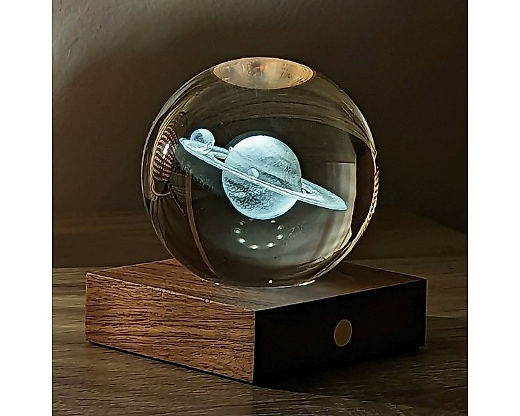 Dekoobjekt Leuchtende Kristallkugel Saturn günstig online kaufen