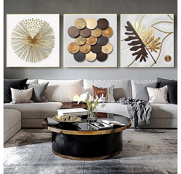 trends for living Wandbild Wanddekoration Gold,abstraktes Linien Bild ohne günstig online kaufen