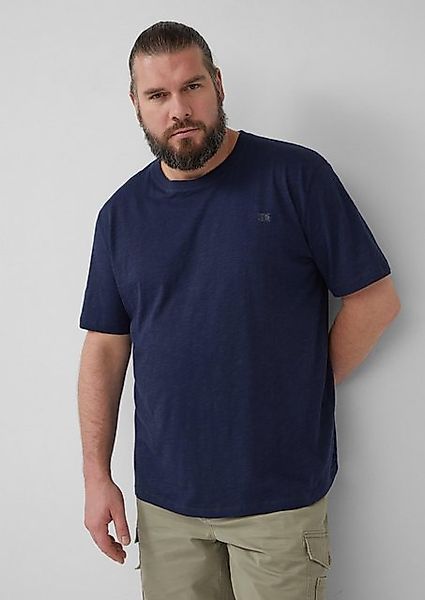 s.Oliver Kurzarmshirt T-Shirt mit Flammgarnstruktur und Logo-Print günstig online kaufen