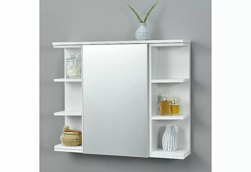 en.casa Badezimmer Wandschrank Spiegelschrank 64x80x20cm mit Tür und 3-3 Ab günstig online kaufen