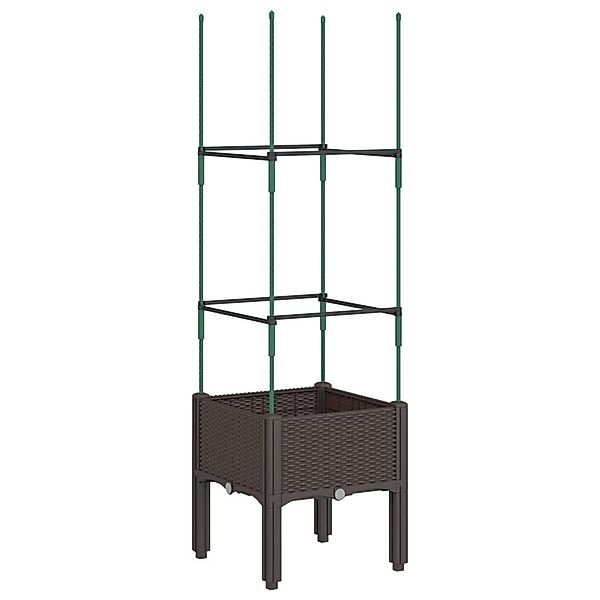 vidaXL Blumentopf Pflanzkübel mit Rankgitter Braun günstig online kaufen