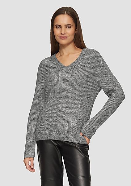 s.Oliver Longpullover Strickpullover Strickpullover mit V-Ausschnitt günstig online kaufen
