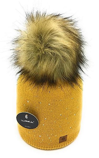 CLEO STYLE Bommelmütze Damen Bommelmütze 556 Senf günstig online kaufen