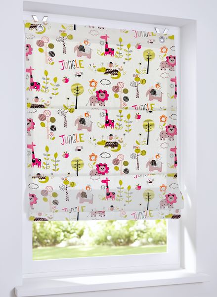 Kutti Raffrollo "Safari" mit Hakenaufhängung ohne Bohren freihängend Baumwo günstig online kaufen