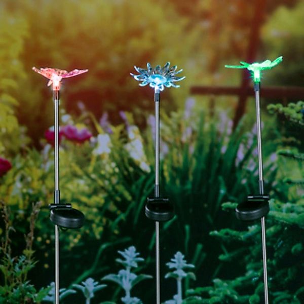 Haushalt International Gartenstecker Dekostecker mit Solarleuchte günstig online kaufen