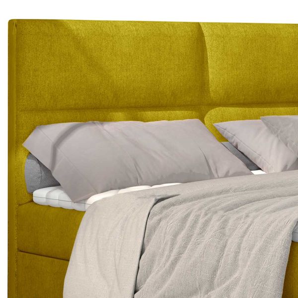 Polsterbett Doppelbett in Gelb aus Webstoff günstig online kaufen