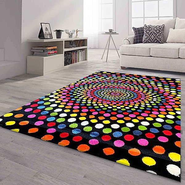 Vimoda Teppich Kurzflor Bunt Teppichwohnzimmer Patchwork Wellen, Rechteckig günstig online kaufen