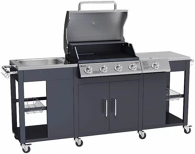 Tepro Gasgrill "Grill-Küche Petersburg", BxTxH: 198x59x112 cm günstig online kaufen