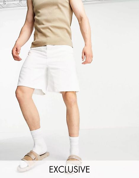 COLLUSION – Extrem weite Shorts im 90er-Stil in Weiß günstig online kaufen