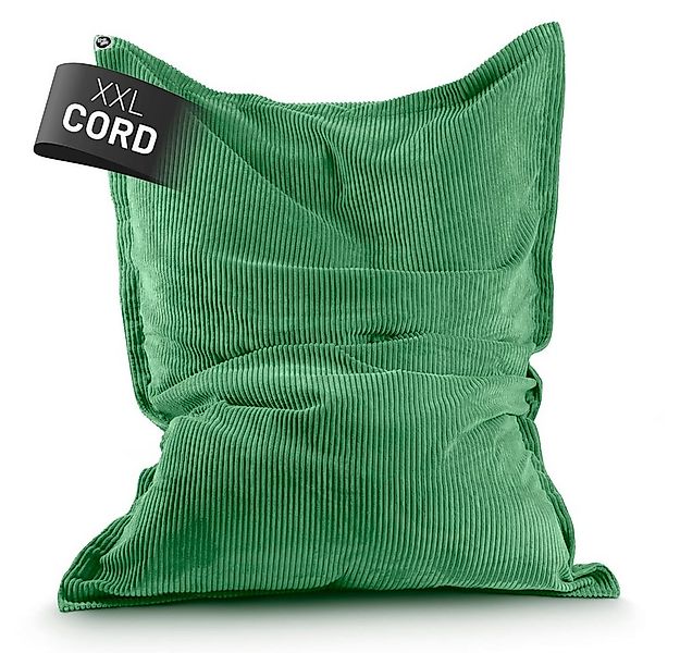 Lumaland Sitzsack Sitzsack Indoor Cord 380l dunkelgrün, kuscheliger Cord-Be günstig online kaufen