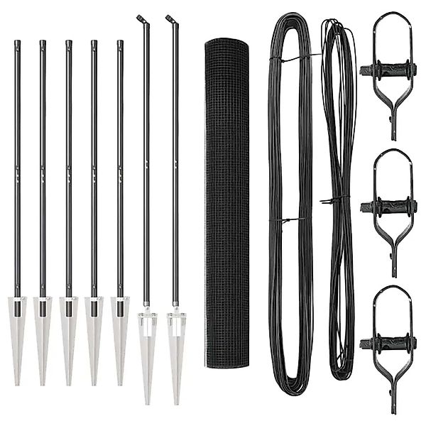 vidaXL Zaunpfosten Grau 10 x 1,2 m 19 x 19 mm Maschen Stahl und PVC 3352169 günstig online kaufen